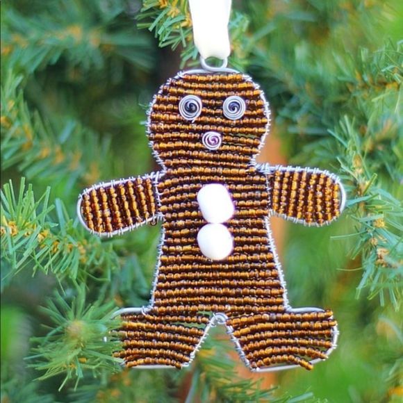 BEADED Gingerbread Ornament - Picture 1 of 1